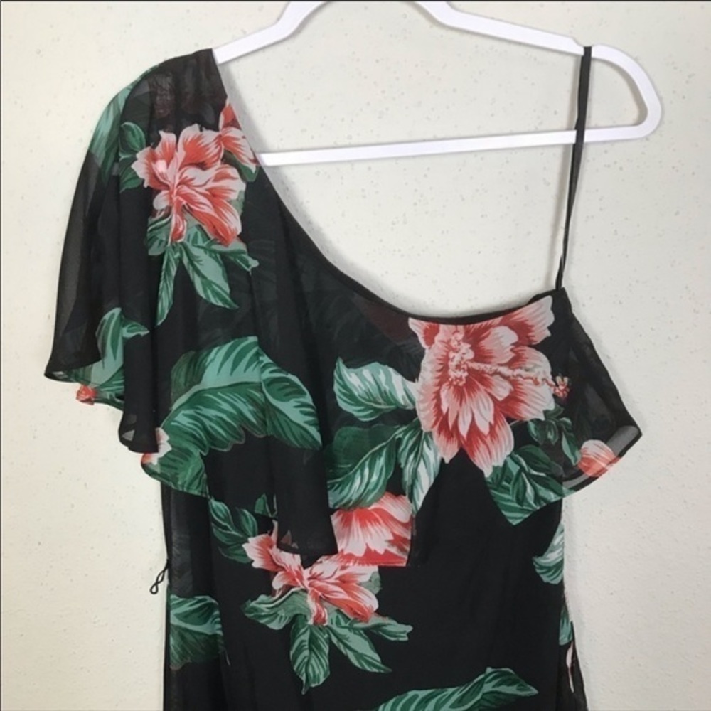 Roz & Ali asymmetrical Floral one shoulder dress 6 - Picture 2 of 8